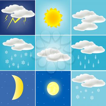 Royalty Free Clipart Image of Weather Elements