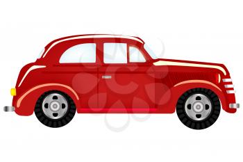 Royalty Free Clipart Image of a Red Antique Car