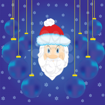 Festive new year's background with toy on turn blue