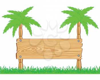 Pointer-threaded wooden on two palms. Palm Signboard