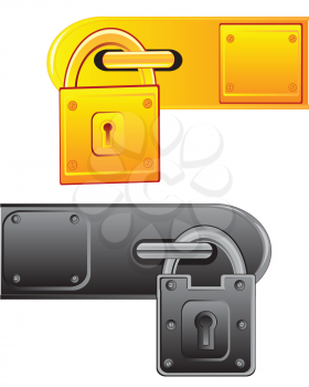 Vector illustration of the outboard lock on white background
