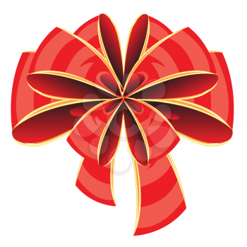 Beautiful red bow on white background is insulated