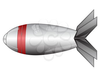 Aircraft bomb on white background is insulated