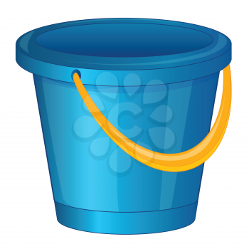Started blue pail from plastic arts.Vector illustration