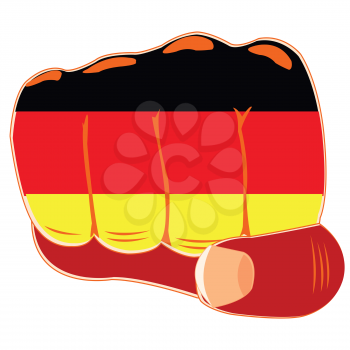 Vector illustration of the flag of the germany on fist of the person