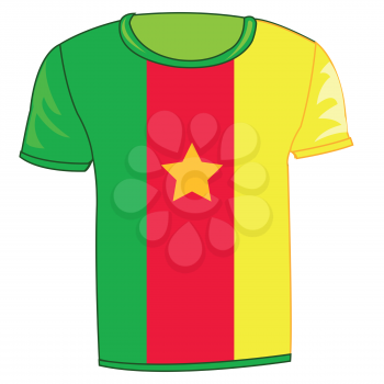T-shirt flag Kamerun on white background is insulated
