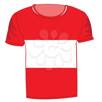 T-shirt with flag of the austria on white background