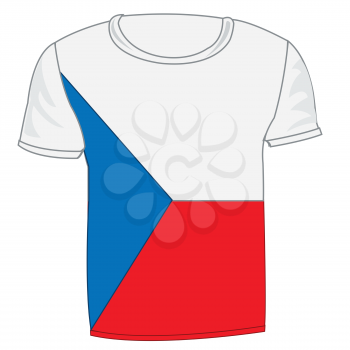 T-shirt with flag Chech on white background is insulated