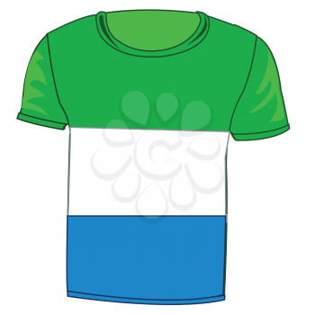 Cloth t-shirt with flag state Sierra - Leone