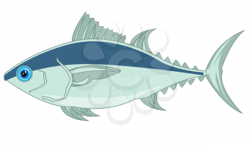 Vector illustration of sea commercial fish tunny