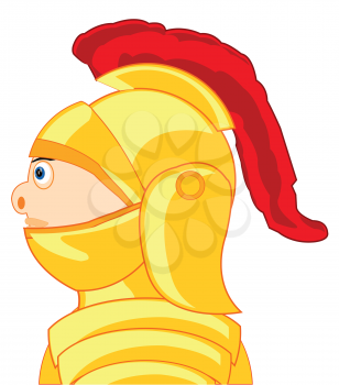 Portrait of the roman medieval warrior in helmet profile