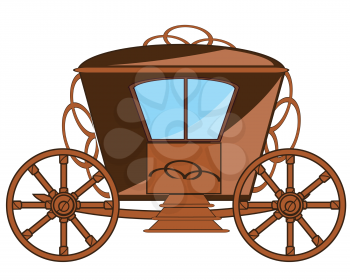 Vector illustration of the cartoon of the old antique coach