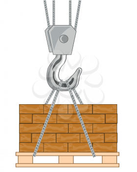 Tap loads tray with brick on white background is insulated