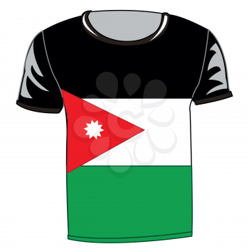 T-shirt with flag Jordan on white background is insulated
