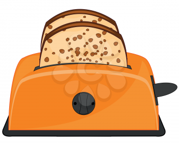 Kitchen bread toaster with fresh toasted bread inside