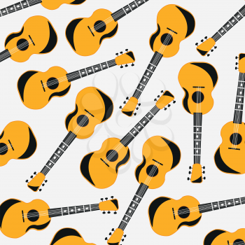 Pattern from music instrument guitar on white background