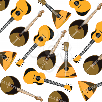 Music instruments pattern on white background is insulated