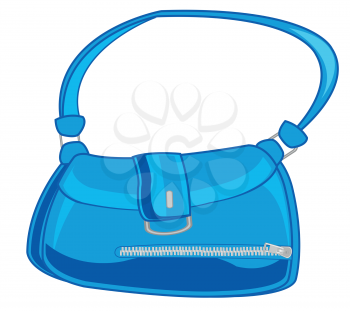 Fashionable feminine bag of the blue colour with clasp