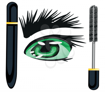 Feminine eye and mascara for brows and lashes