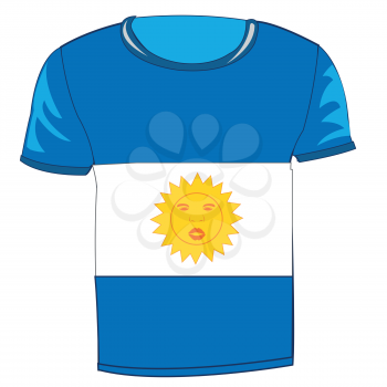 T-shirt flag argentina on white background is insulated