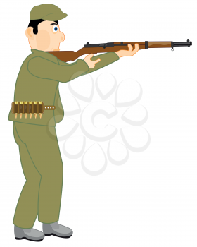Vector illustration of the person with weapon in hand
