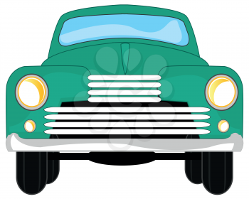 Retro car type frontal on white background is insulated