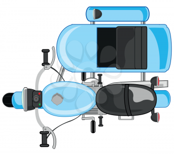 Vector illustration of the transport facility motorcycle with passenger sidercar