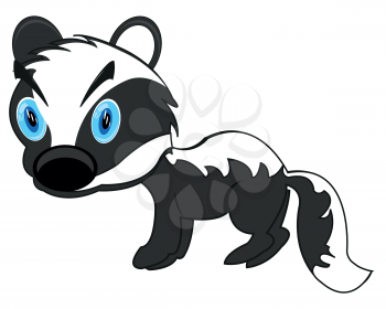 Vector illustration of the wildlife badger on white background