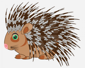 Vector illustration of the cartoon of the wildlife porcupine