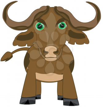 Vector illustration of the cartoon of the wildlife buffalo
