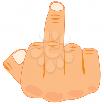 Offensive gesture finger hands on white background is insulated
