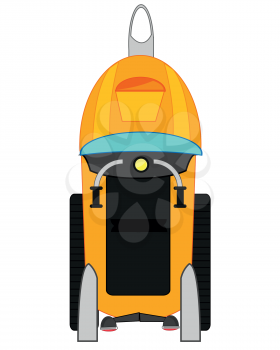 Vector illustration of the winter transport facility snowmobile type overhand