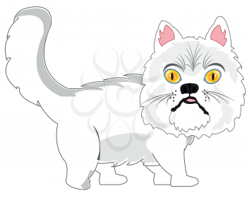 Vector illustration of the cartoon of the feathery persian cat