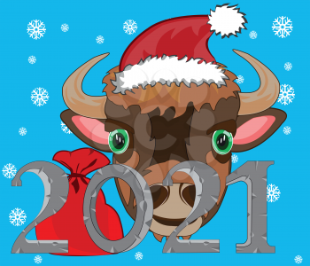 Decorative background of the symbol approaching new year of the oxen