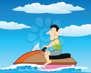Persons to carry on wave on ocean on transport jetski