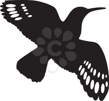 Royalty Free Clipart Image of a Dove Silhouette in Flight