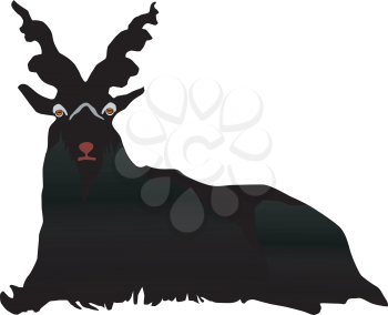 Royalty Free Clipart Image of a Silhouette of a Billy Goat