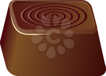 Royalty Free Clipart Image of a Square Piece of Chocolate