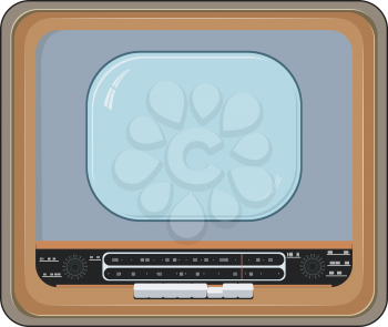 Royalty Free Clipart Image of an Old-Fashioned Television Set