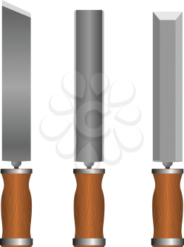 Royalty Free Clipart Image of a Set of Chisels