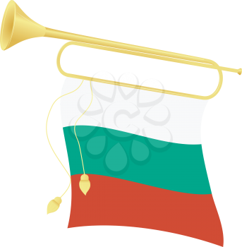Royalty Free Clipart Image of a Bugle With an Bulgarian Flag