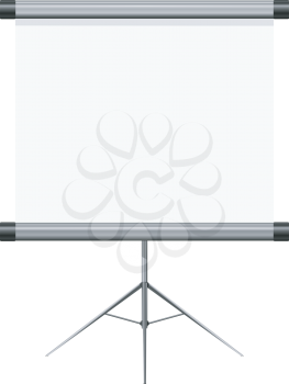 Royalty Free Clipart Image of a Blank Roll up Screen on a Stand