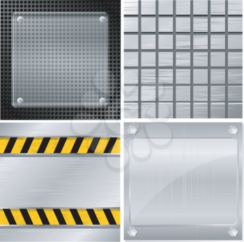 Royalty Free Clipart Image of Metal Plates