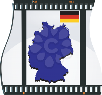 Royalty Free Clipart Image of a Photograph Negative with a Map of Germany