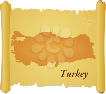 Royalty Free Clipart Image of a Parchment of Turkey