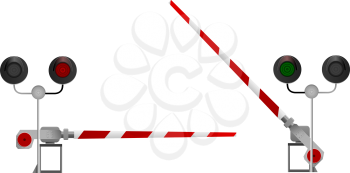 Royalty Free Clipart Image of a Railroad Barrier
