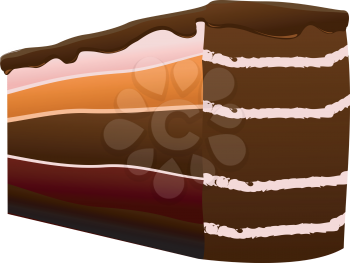Royalty Free Clipart Image of a Piece of Layer Cake