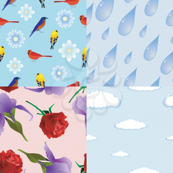 Royalty Free Clipart Image of a Variety of Background Patterns and Icons