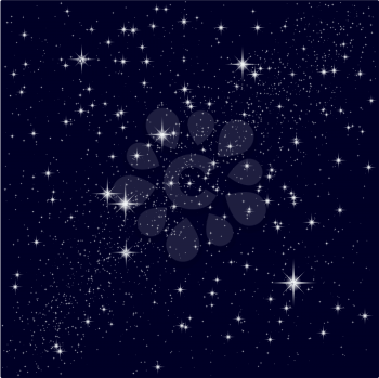 Royalty Free Clipart Image of a Clear Blue Starry Sky