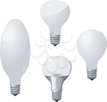 Royalty Free Clipart Image of an Assortment of Light Bulbs